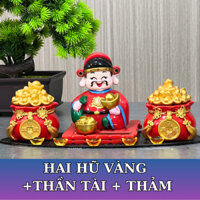 2 Hũ Vàng + Thần Tài Trang trí cho nơi ở , xe hơi, chỗ làm việc v.v
