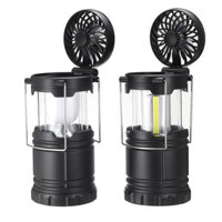 2 in 1 COB/Ball Bulb Camping Light Multifunction Camping Emergency Lantern With Fan Work Lights Night Light Tent Light F