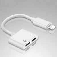 2 in 1 Lightning Adapter for IPhone 7 for Dual Audio Converter for IPhone Charger Splitter Headphone Adapter