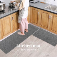 （2 in 1）thảm bếp vải sisal thảm lau chân 40x60-50x160 màu trơn đơn giản thảm chùi chân chiếu mây thảm lau chân thấ