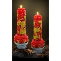 2 Khuôn nến Rồng sen kích thước cao 28cm.thân 7cm.đế sen rộng 11cm.khuôn silicone cao cấp dẻo dai mềm mại tiết chuẩn nét