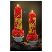 2 Khuôn nến Rồng sen kích thước cao 28cm.thân 7cm.đế sen rộng 11cm.khuôn silicone cao cấp dẻo dai mềm mại chuẩn nét.