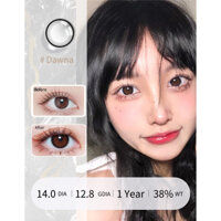 2 Kính áp tròng CALK màu ô liu / dawna mềm mại 0.00 -8.00