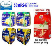 2 Lốc Sữa Delical = 8 Chai x 200ml ( Đủ vị : Vani, Cafe, Socola ) - Date Luôn Mới