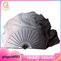 2 Lớp Nửa Mặt Trăng Thật Màn Lụa Hai Mặt Quạt Nhiều Màu Sắc Tay Làm Quạt Khiêu Vũ Cặp Cho Dân Gian Khiêu Vũ Thể Hiện Đạo Cụ Trắng Đen Gradient Shuimo Veil 1L + 1R