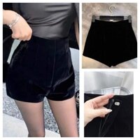 [2 lớp] Quần short nhung cạp liền ôm dáng quần đùi nữ