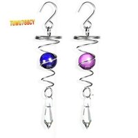 2 Mảnh Bóng Xoắn Ốc Đuôi Trang Trí Gió Spinner Ổn Định Chuông Gió Treo Mặt Dây Chuyền Trang Trí Sân Vườn