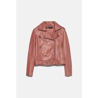 (2 MÀU) ÁO KHOÁC DA BIKER JACKET ZARA NỮ XUẤT TUỒN MÀU HỒNG ĐEN