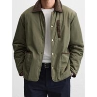 (2 MÀU) ÁO KHOÁC PHAO ZARA NAM TRẦN BÔNG CỔ BẺ XUẤT DƯ MÀU XANH ĐEN - 3286/503