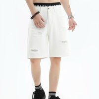[2 Màu] Quần Short Nam Rách Quần Jean Nam Mùa Hè Mỏng Bé Trai Xu Hướng Quần Quá Khổ Dáng Rộng Retro
