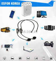 2 Micro không dây Bluetooth Esfor UHF 2 in 1 Hàn Quốc, 2 người dùng song song (2 Mic ra 1 loa)