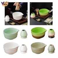 2 Miếng Bát Matcha Truyền Thống Có Giá Đỡ Đánh Bát Trà Có Rót Vòi Để Chuẩn Bị Matcha Nhật Bản Người Yêu Matcha