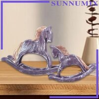 2 Miếng Gỗ Ngựa Tượng Nhỏ Bập bênh Ngựa Điêu Khắc Trang Trí Nhà Phong Cách Vintage Gỗ Khắc Cho Lễ Hội Kệ Phòng Ăn