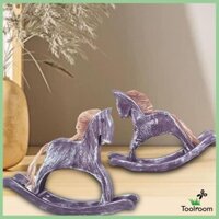 2 Miếng Gỗ Ngựa Tượng Nhỏ Gỗ Khắc Nghệ Thuật Độc Đáo Thủ Công Để Bàn Trung Tâm Bập bênh Ngựa Điêu Khắc Cho Trang Trại