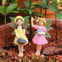 2 Miếng Mini Cổ Tích Tượng Vườn Cọc Dạ Quang Cánh Quà Tặng Sinh Nhật Nhỏ Nhựa Cô Gái Điêu Khắc Cho Con Đường Lọ Hoa Sân