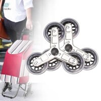 2 Miếng Xe Đẩy Tam Giác Bánh Xe Cầu Thang Di Động Thép Không Gỉ Nhẹ Chống Trơn Trượt Cho Xe Mua Sắm