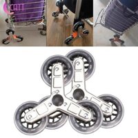 2 Miếng Xe Đẩy Tam Giác Bánh Xe Cầu Thang Di Động Thép Không Gỉ Nhẹ Chống Trơn Trượt Cho Xe Mua Sắm