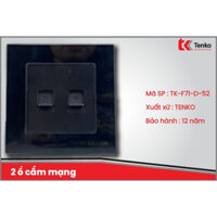 2 ổ cắm mạng Mặt Kính Cường Lực Tenko TK-F71-D-52 Đen