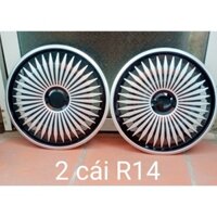 2 ốp mâm R14, ốp chụp mâm lazang R14 inch, phụ tùng mâm ốp lazang vành xe ô tô chất liệu nhựa pp nhiều mẫu đẹp