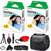 2 Pack FujiFilm Instax Square Instant Film (40 Exposures) + Case + Accessories Kit for FujiFilm Instax Square SQ6, SQ10 and SQ20 Instant Cameras