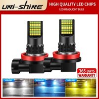 2 pc đèn LED sương mù 2 màu 24SMD H8 H11 H3 H4 H7 9005 HB3 9006 HB4 H16 P13W đèn sương mù ô tô