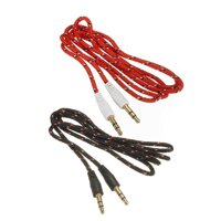 2 Pcs 3.5Mm AUX Audio Cable Stereo Cable Audio Jack Red & Black