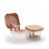 2 PCS Loại bỏ ống kính tự động Hộp đựng mỹ phẩm Hộp đựng kính áp tròng Hộp đôi di động (Màu sô cô la)