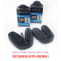 2 Săm ruột xe đạp thể thao Deli Tire 700X19/23c đầu vòi 60mm, sản xuất tại Indonesia