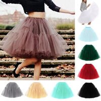 2 TẦNG - Chân váy ngắn voan lưới tutu nhiều lớp độ dài 30-35-40cm nhiều màu trắng/ xanh/ đỏ/ tím/ vàng tulle short s