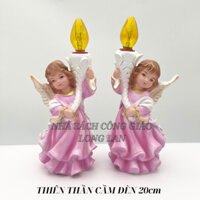 2 THIÊN THẦN CẦM ĐÈN CAO 20CM KÈM BÓNG - QUÀ TẶNG CÔNG GIÁO