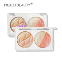 2 Trong 1 Contour Highlighter Blush 2 Màu Trang Điểm Bảng Ngọc Trai Ánh Sáng Phấn Mắt Sáng