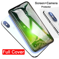 2 Trong 1 Full Bảo Vệ Kính Cường Lực + Bảo Vệ Ống Kính Camera Cho Iphone XR XS Max Tấm Bảo Vệ Màn Hình IPONE X