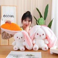 2 Trong 1Thỏ dâuGấu Bông con thỏ Cosplay 2 Màu 1-Bunny Bông Cao Cấp Gấu Bông Thú Nhồi Bông Hình Thỏ dâu Và Cà Rốt Sáng
