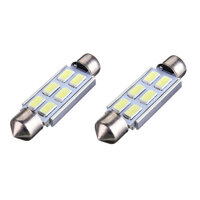 2 x White Canbus 42 mm 5630 SMD 6 LED DC 12 V Number plate light