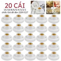 20-1 Chiếc E27 Vít Ổ Cắm Nắp Đui Đèn Ốp Trần Bóng Đèn Cố Định Chân Đế E27 Đèn Phụ Kiện Nhựa