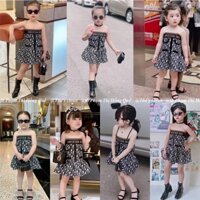 (20-25kg)Váy 2 dây lụa cao cấp bé gái