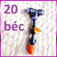 20 Béc tưới cây, phun sương 1 tia nhựa, có van khóa đầu béc, kết nối ống 8mm