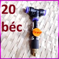20 Béc tưới cây, phun sương 1 tia đồng, có van khóa đầu béc, kết nối ống 8mm