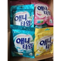 [20 bịch]Kẹo Anytime Lotte Không Đường Bạc Hà/Đào/Chanh Hàn Quốc 60g x 20