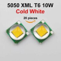 20 Cái LED SMD 5050 XML T6 Màu Trắng Ấm/Trắng Lạnh/Trắng 10W Hết Công Suất LED Hạt Đèn Pin Đèn Pin LED Diode Đèn Chip