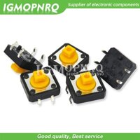 20 Cái / lô 12x12x7.3 mm Công tắc xúc giác vuông màu vàng Công tắc xúc giác 12 * 12 * 7.3 mm Công tắc vi mô