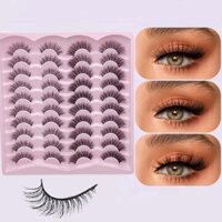 20 Cặp Lông Mi Giả Màu Đen Lông Mi Tự Nhiên Mắt Mèo Lông Mi Giả, Thích Hợp Để Trang Điểm Hàng Ngày Và Tiệc