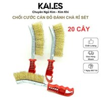 20 Cây Chổi Đánh Rỉ Sắt Bàn Chải Đồng Cán Đỏ Sét Cầm Tay - 125*235mm | KALES