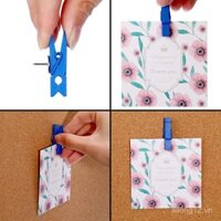 20 chiếc ghim gỗ màu sắc sáng tạo dễ thương trang trí tường ảnh ghi chú dính ghim kẹp đinh ghim