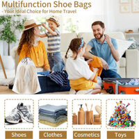 20 Chiếc Giày Di Động Trong Suốt Quần Áo Dây Rút Túi Bảo Quản