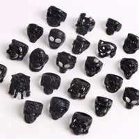 20 Chiếc Gothic Punk Đầu Lâu Nhẫn Màu Đen Đồng Hồ Nam Nữ Trang Sức Thời Trang