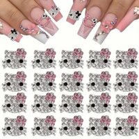 20 Chiếc Hợp Kim 3D Hello Kitty Kawaii Móng Tay Quyến Rũ Với Kim Cương Giả Hello Kitty Hoạt Hình Móng Tay Nghệ Thuật Pha Lê Kim Loại Đá Móng Tay