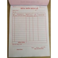 20 Cuốn Sổ Hóa Đơn Bán Lẻ 2 Liên A5 Giấy Tốt - Đóng Ghim - Có Răng Cưa