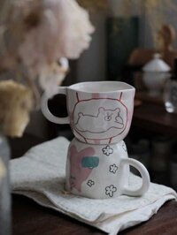 20 Hi Lovely.Ins Hàn Quốc Dễ Thương Lười Biếng Gấu Hoạt Hình Tay Nắm Bất Thường Gốm