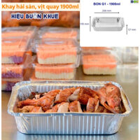 20 Khay Nhôm Khay Hải Sản Khay Đựng Vịt Quay Vịt Nướng Dùng 1 Lần Bon G1 1900ml